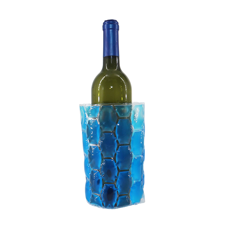 Gel ice pack wine cooler wrap with velcro