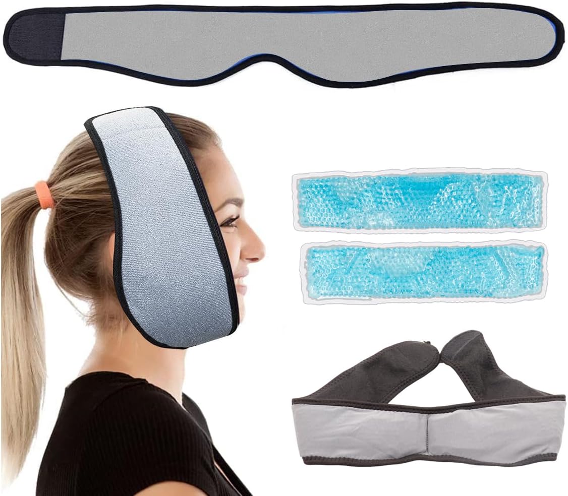Jaw and face cold compress wrap ice pack