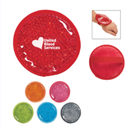 Round shaped plush fabric backing gel beads cold hot compress