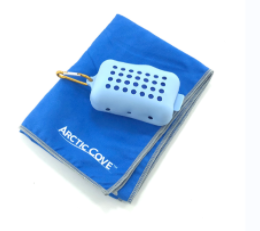 Microfiber woven sport cooling towel with silicone case