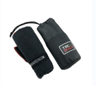 Custom microfiber sport towel with elastic band and mesh pouch